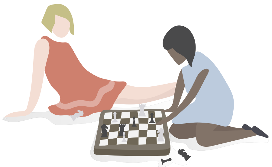 Ladies playing chess